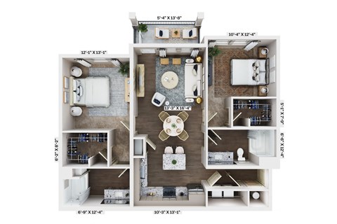 a floor plan of a 2100 sq ft apartment